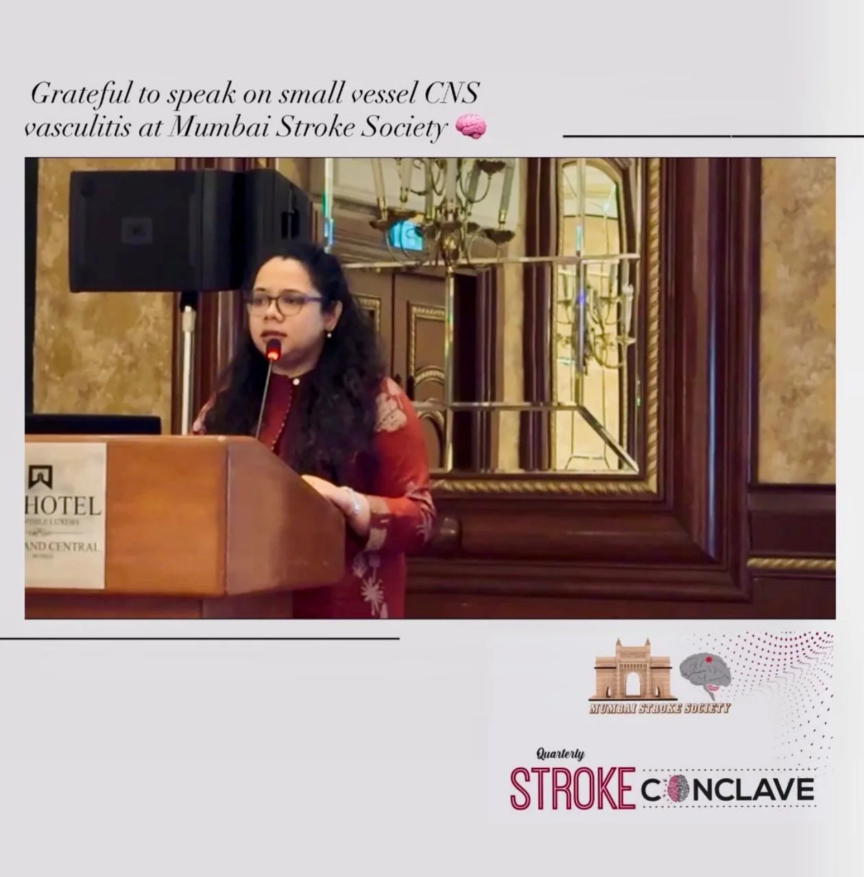 Dr. Basak speaking at Mumbai Stroke Society Quarterly Stroke Conclave